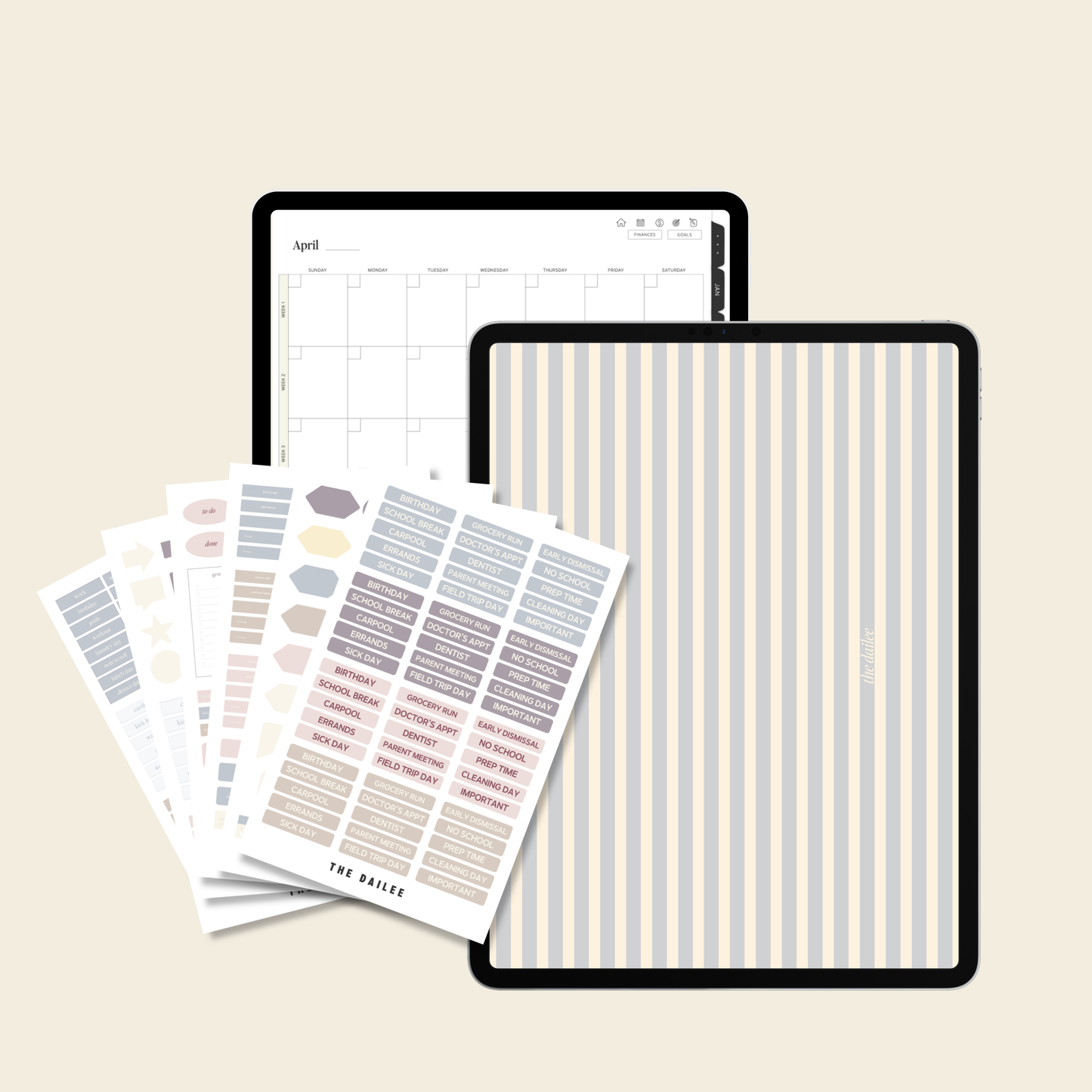Undated Digital Planner Bundle for Moms