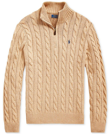Ralph Ⅼauren | Half-Zip Cable-Knit Cotton Sweaters