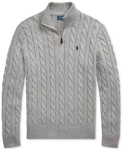 Ralph Ⅼauren | Half-Zip Cable-Knit Cotton Sweaters