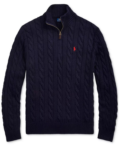 Ralph Ⅼauren | Half-Zip Cable-Knit Cotton Sweaters