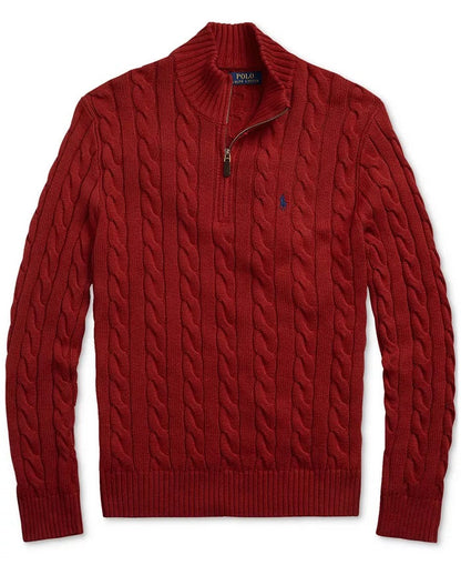 Ralph Ⅼauren | Half-Zip Cable-Knit Cotton Sweaters