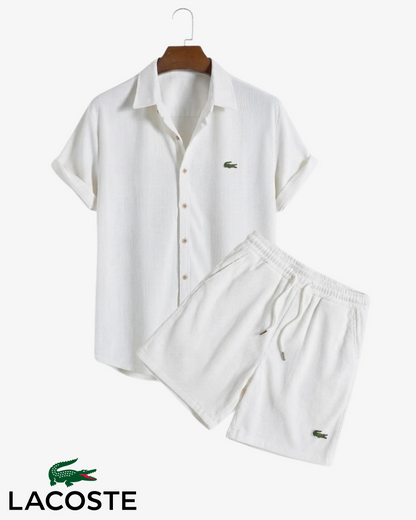Lacoste Men's Premium Summer Set – Shirt & Shorts | 2-Piece Outfit