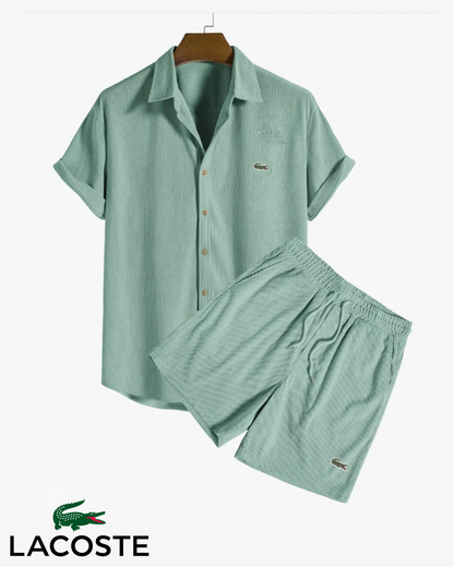 Lacoste Men's Premium Summer Set – Shirt & Shorts | 2-Piece Outfit